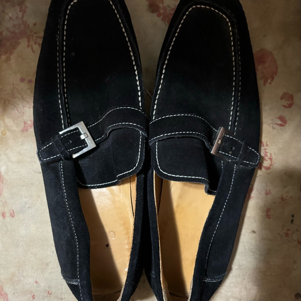 Dubhill london Men's Black Suede loafers hand made in Italy size 10 1/2